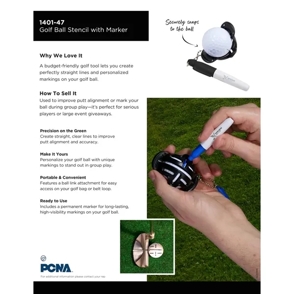 Golf Ball Stencil with Marker... from ASI 66887 PCNA / Leeds