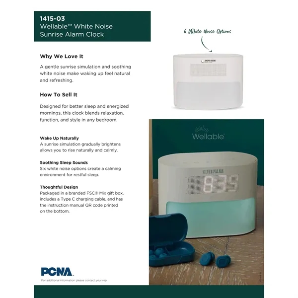 Wellable™ White Noise Sunrise Alarm Clock... from ASI 66887 PCNA / Leeds