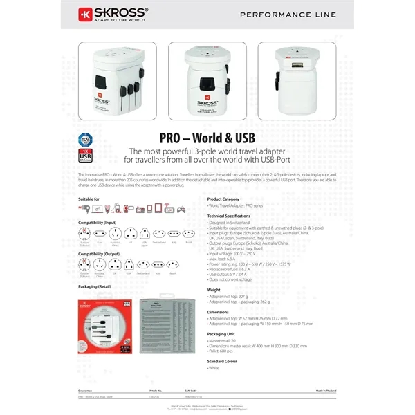 World travel adapter and USB charger.... from ASI 66887 PCNA / Leeds