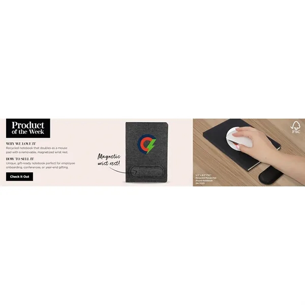 5.5" x 8.5" FSC® Recycled Mouse Pad Bound Notebook... from ASI 66887 PCNA / Bullet