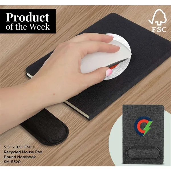 5.5" x 8.5" FSC® Recycled Mouse Pad Bound Notebook... from ASI 66887 PCNA / Bullet