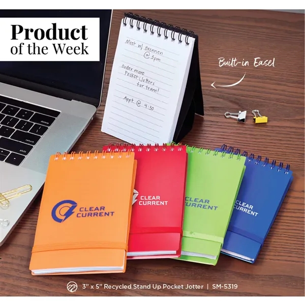 3" x 5" Recycled Stand Up Pocket Jotter... from ASI 66887 PCNA / Bullet