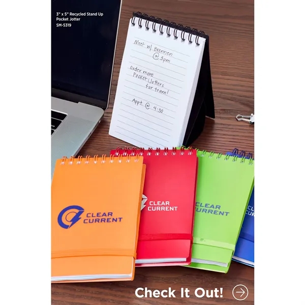 3" x 5" Recycled Stand Up Pocket Jotter... from ASI 66887 PCNA / Bullet