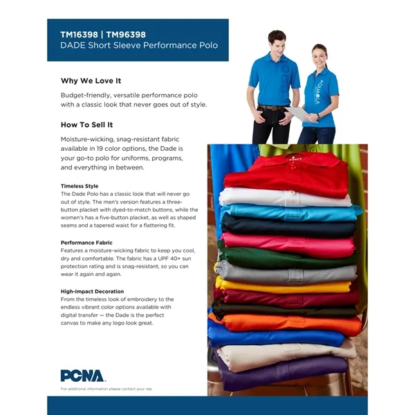 Men's short sleeve polo shirt.... from ASI 66887 PCNA / Trimark