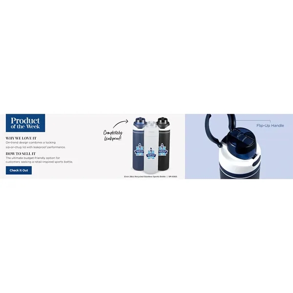 Elvin 28oz Recycled Stainless Flip Straw Bottle... from ASI 66887 PCNA / Bullet