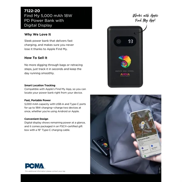 Find My 5000 mAh 18W PD Power Bank/Digital Display... from ASI 66887 PCNA / Leeds