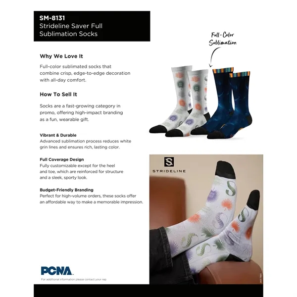 Strideline Saver Full Sublimation Socks... from ASI 66887 PCNA / Bullet