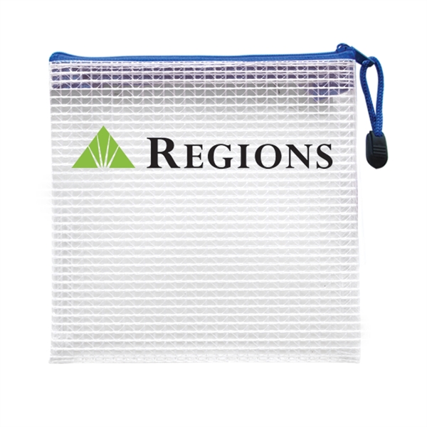4" x 4" Polyweave® zippered tech storage bag with fabric string... from ASI 52541 Epoly Corp