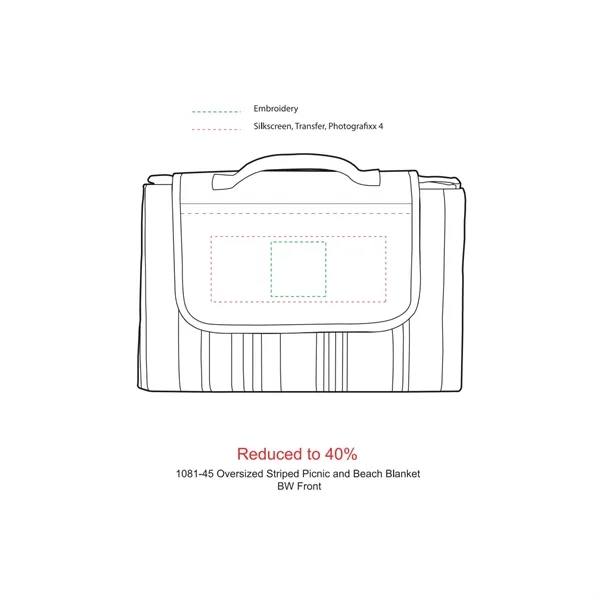 60" x 80" oversized striped picnic and beach blanket.... from ASI 66887 PCNA / Leeds