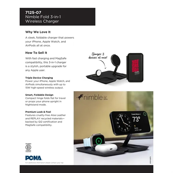Nimble Fold 3-in-1 Wireless Charger... from ASI 66887 PCNA / Leeds