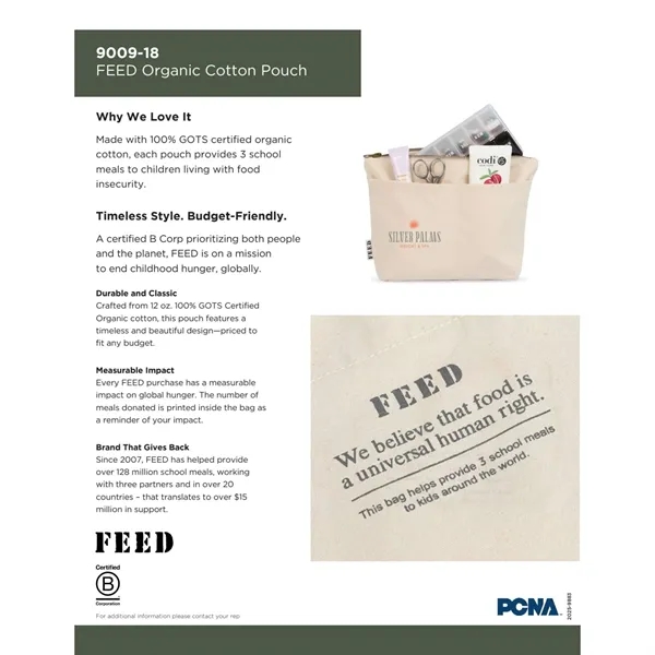 FEED Organic Cotton Pouch... from ASI 66887 PCNA / Leeds