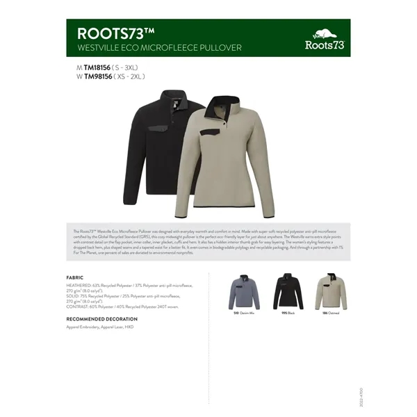 Roots73 WESTVILLE Eco Microfleece Pullover - Men's... from ASI 66887 PCNA / Trimark