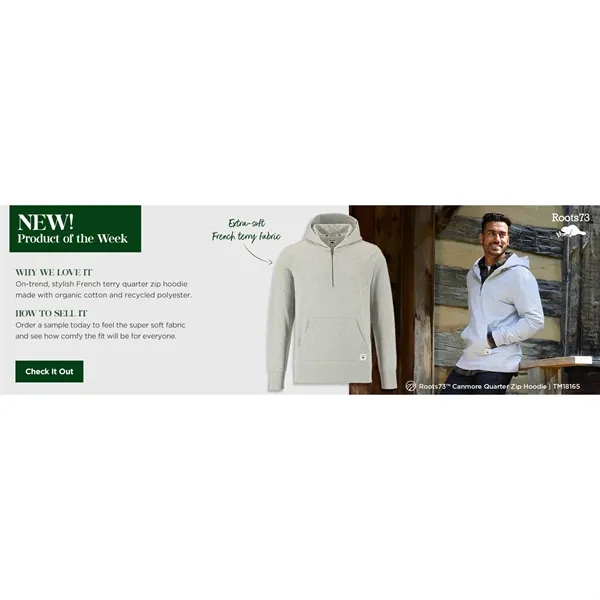 Roots73 CANMORE Eco Quarter Zip Hoody - Unisex... from ASI 66887 PCNA / Trimark