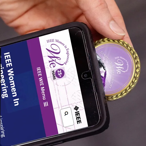 1.75" Die cast challenge coin with wreath border and NFC Function.... from ASI 52263 EMT