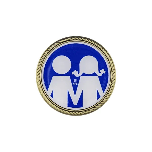 1.75" Die cast challenge coin with rope border and NFC Function.... from ASI 52263 EMT