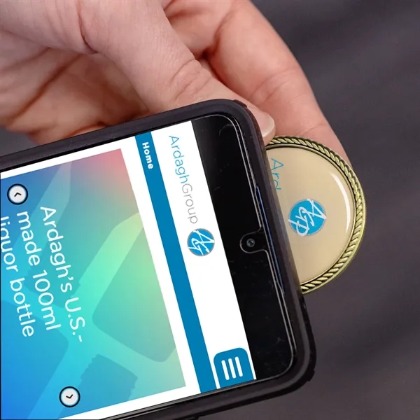 1.75" Die cast challenge coin with rope border and NFC Function.... from ASI 52263 EMT