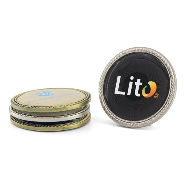 1.75" Die cast challenge coin with rope border and NFC Function.... from ASI 52263 EMT