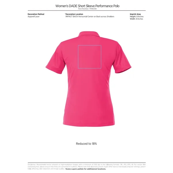 Women's short sleeve polo with wicking finish, UV protection and snag-resistance.... from ASI 66887 PCNA / Trimark