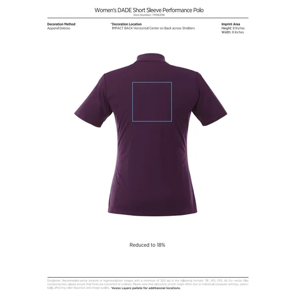 Women's short sleeve polo with wicking finish, UV protection and snag-resistance.... from ASI 66887 PCNA / Trimark