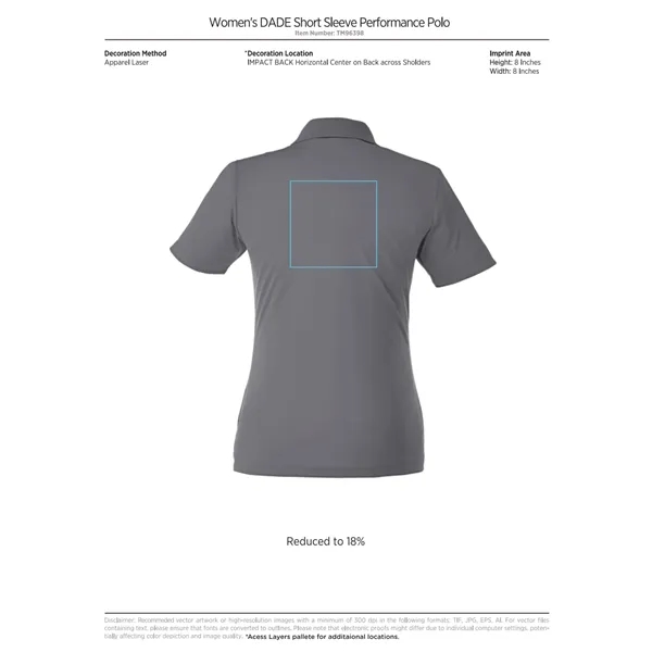 Women's short sleeve polo with wicking finish, UV protection and snag-resistance.... from ASI 66887 PCNA / Trimark
