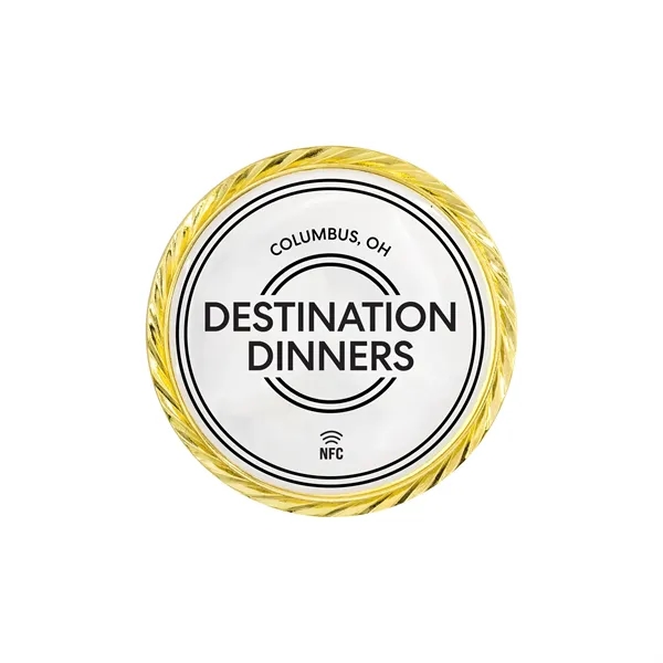 1.75" Extra-thick die cast challenge coin with oblique border and NFC... from ASI 52263 EMT / EMT EASY