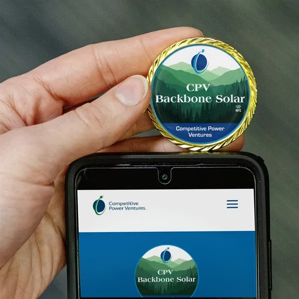 1.75" Extra-thick die cast challenge coin with oblique border and NFC... from ASI 52263 EMT / EMT EASY