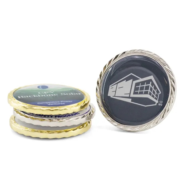 1.75" Extra-thick die cast challenge coin with oblique border and NFC... from ASI 52263 EMT / EMT EASY