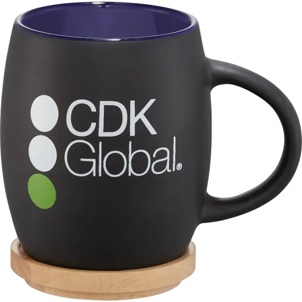 15 oz. ceramic mug with matte finish body and wooden lid... from ASI 66887 PCNA / Leeds