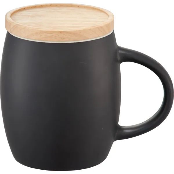 15 oz. ceramic mug with matte finish body and wooden lid... from ASI 66887 PCNA / Leeds