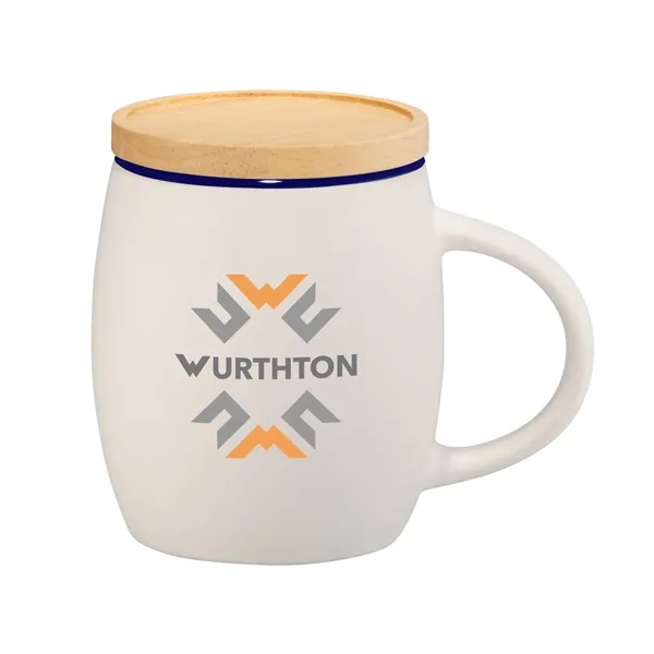 15 oz. ceramic mug with matte finish body and wooden lid... from ASI 66887 PCNA / Leeds