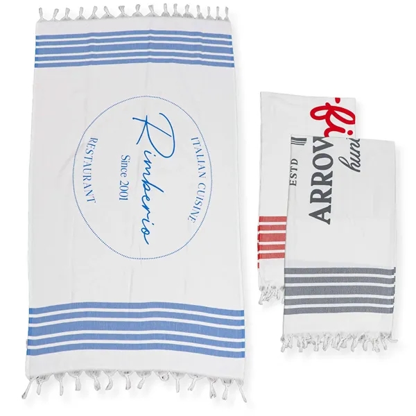 40" x 72"9.6 lb./doz.100% Turkish Cotton peshtemal/beach towel with fringes.... from ASI 79750 Pro Towels
