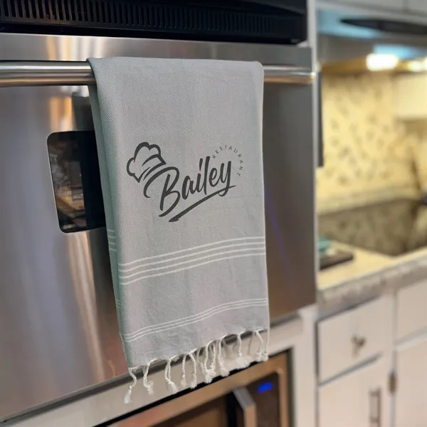 20" x 34".15 lb./doz.100% Turkish Cotton peshtemal hand towel with fringes.... from ASI 79750 Pro Towels