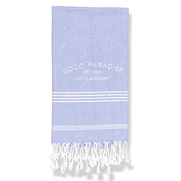 20" x 34".15 lb./doz.100% Turkish Cotton peshtemal hand towel with fringes.... from ASI 79750 Pro Towels