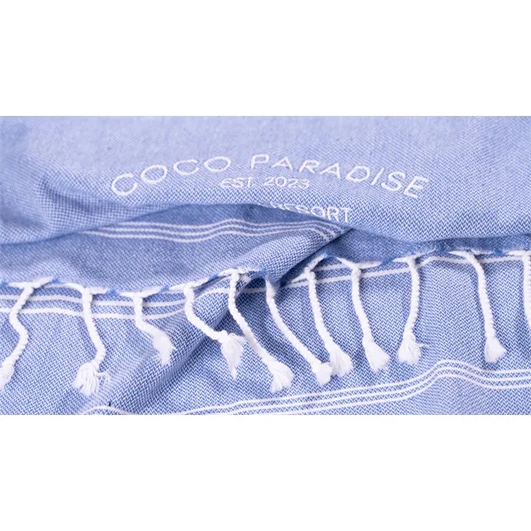 20" x 34".15 lb./doz.100% Turkish Cotton peshtemal hand towel with fringes.... from ASI 79750 Pro Towels