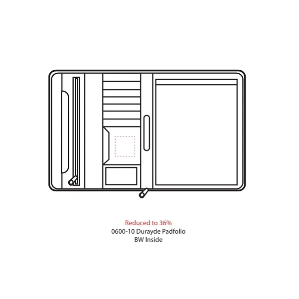 Zippered padfolio with interior organizer with gusseted file pocket, calculator pocket,... from ASI 66887 PCNA / Leeds