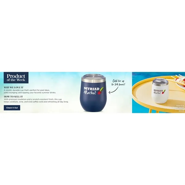 12 oz. double wall vacuum insulated stainless steel cup with lid.... from ASI 66887 PCNA / Leeds