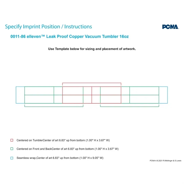 16 oz. double wall copper vacuum insulated stainless steel tumbler with... from ASI 66887 PCNA / Leeds