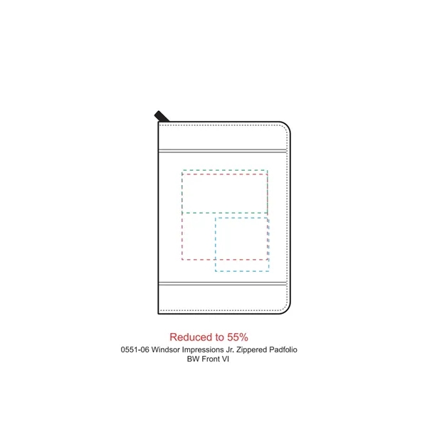 Zippered padfolio with pen loop, pocket, business card holder and 8"... from ASI 66887 PCNA / Leeds
