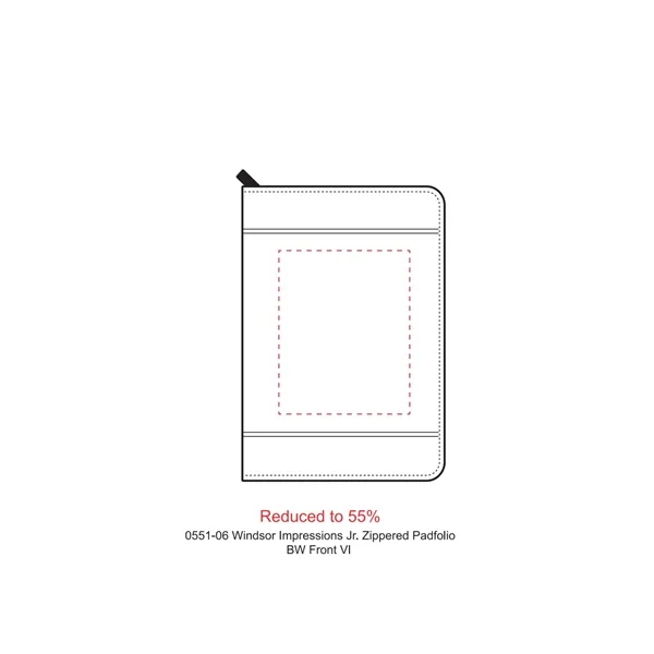 Zippered padfolio with pen loop, pocket, business card holder and 8"... from ASI 66887 PCNA / Leeds