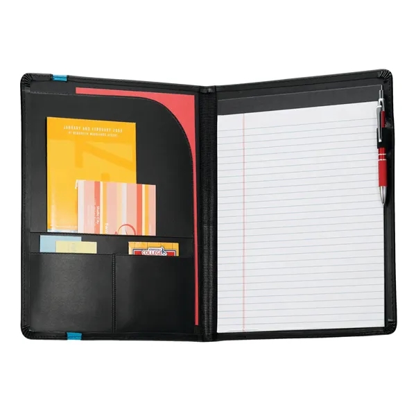 Padfolio with 30 ruled page notepad, inside file pocket card slots... from ASI 66887 PCNA / Bullet