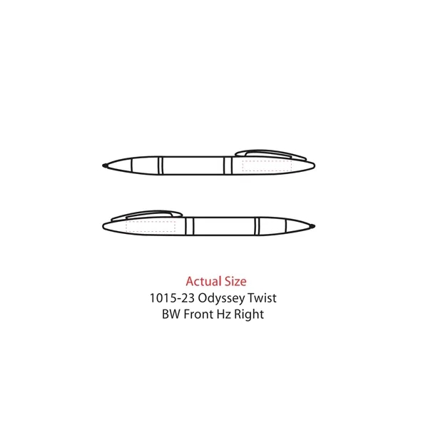 Twist action ballpoint pen with black ink. chrome contrast accents and... from ASI 66887 PCNA / Leeds