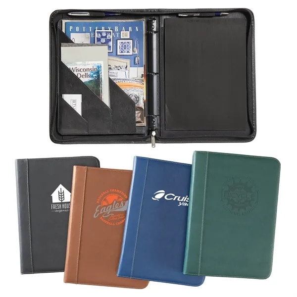 Hamilton Zippered 3-Ring Binder Padfolio with gusseted file pocket and pen... from ASI 86565 Seville Gear