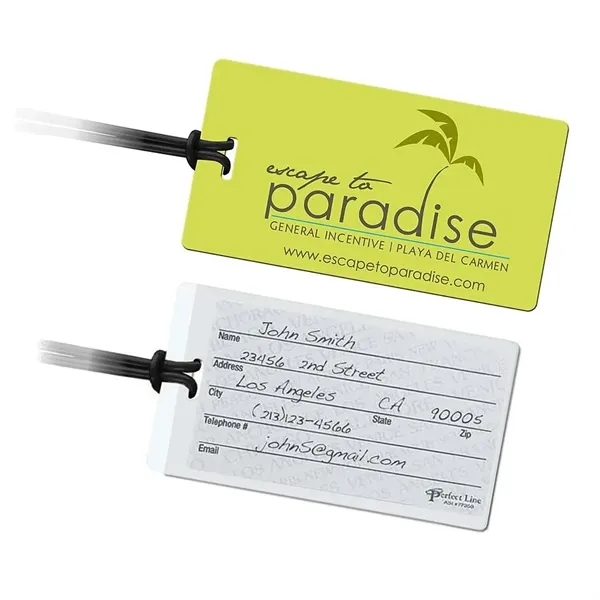 Extra thick vinyl luggage tag with slide-in ID card and standard... from ASI 68507 The Magnet Group / Perfect Line