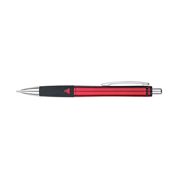 Matte barrel finish, retractable action pen with detailed ribbed rubber grip.... from ASI 98360 WOWLine