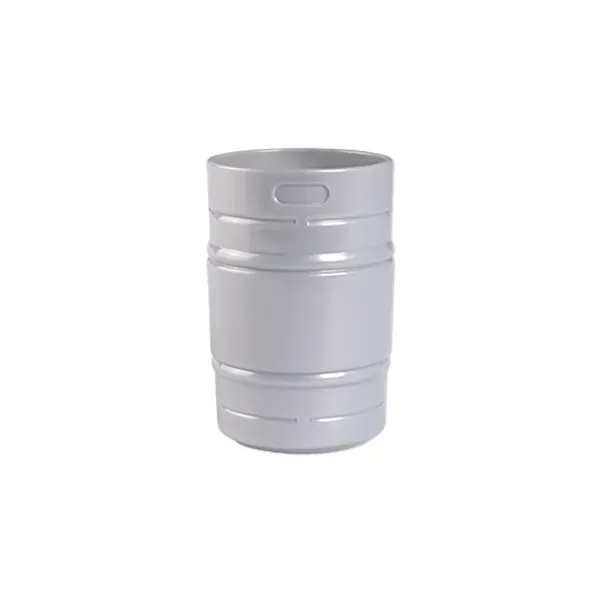 Thick-walled reusable metallic silver beer keg shaped sampling cup.... from ASI 98360 WOWLine