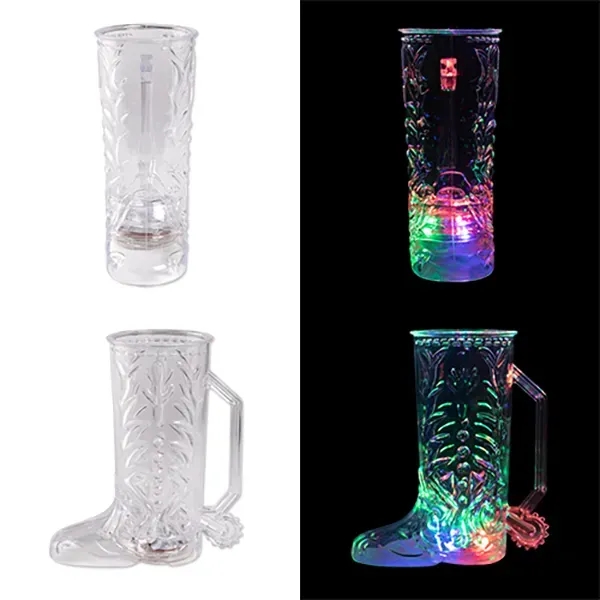 Cowboy boot shaped clear plastic mug. Base lights up with 3... from ASI 98360 WOWLine
