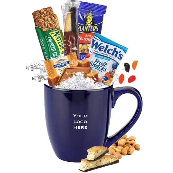 Snacks  packaged inside bistro mug, wrapped and ready to go.... from ASI 89971 Stuff A Mug