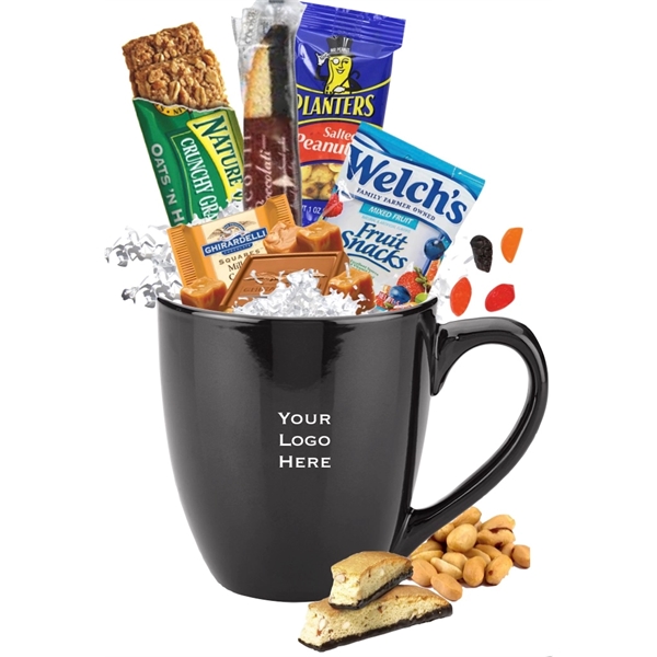 Snacks  packaged inside bistro mug, wrapped and ready to go.... from ASI 89971 Stuff A Mug