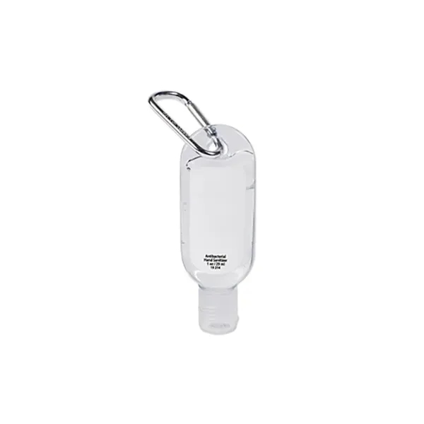 Hand sanitizer with aluminum carabiner available in two sizes. Clear gel.... from ASI 98360 WOWLine