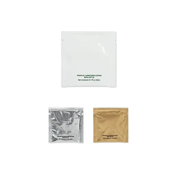 Sun products in packets. Unscented, water-resistant. sweat-resistant, dry non-oily feel. Sunscreen... from ASI 98360 WOWLine